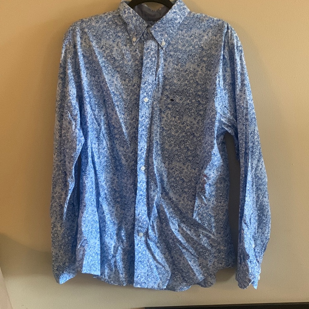 Crown and Ivy Floral Blue Button Down